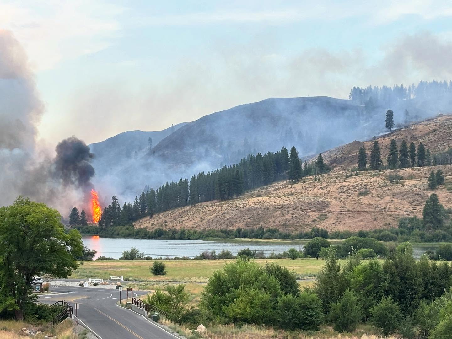 Trees torching near Pearrygin